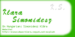 klara simonidesz business card